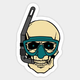 skull snorkel Sticker